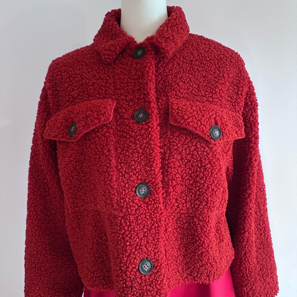 ZARA DOUBLE-FACED FLEECE JACKET Size M - Picture 6 of 17
